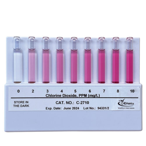 C-2710 High Range Chlorine Comparator Showing Pink Colors