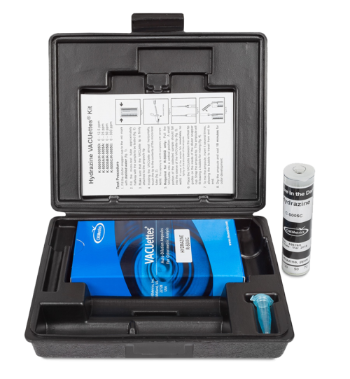 K-5005C Hydrazine VACUettes® Visual Test Kit Contents and Packaging