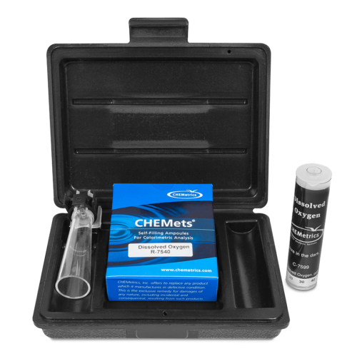 K-7599 Dissolved Oxygen CHEMets® Visual Test Kit Contents and Packaging
