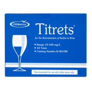 K-9610W Sulfite in Wine Titrets® Titration Cell Test Kit Contents and Packaging
