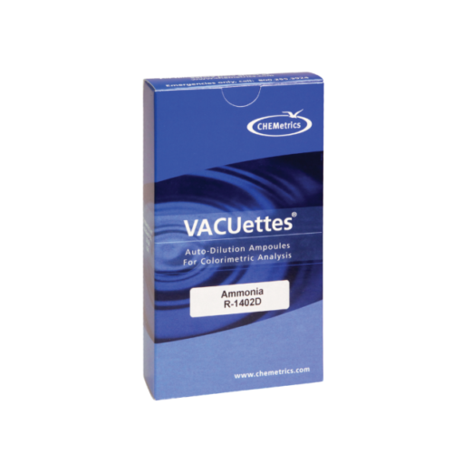 R-1402D Ammonia VACUettes® Visual High Range refill packaging.