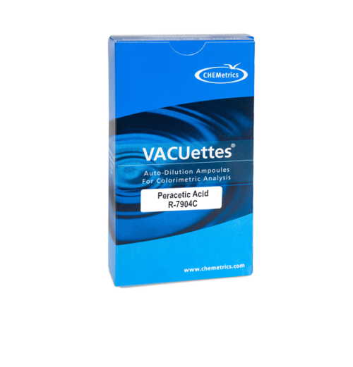 R-7904C Peracetic Acid VACUettes® Visual Test Kit Contents and Packaging