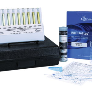 K-1510C Ammonia VACUettes® Visual High Range Test Kit Packaging and Contents