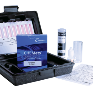 K-2504A Chlorine (free & total) CHEMets® Visual Test Kit Contents and Packaging