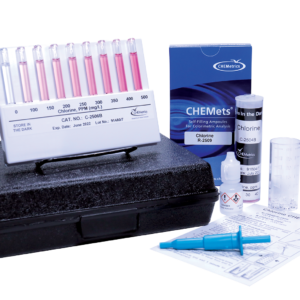 K-2504B Chlorine (free & total) CHEMets® Visual Test Kit Contents and Packaging