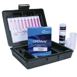 K-2810 Chromate (hexavalent) CHEMets® Visual Test Kit Contents and Packaging