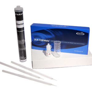 K-2511 Chlorine (free & total) ULR CHEMets® Visual Test Kit Contents and Packaging