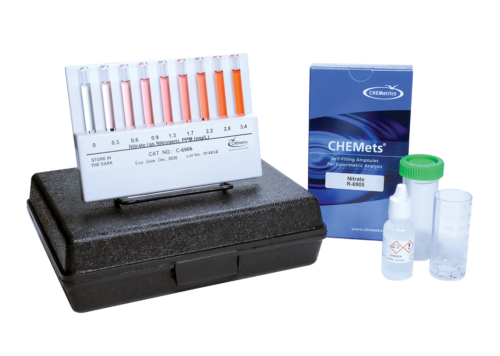 K-6905 Nitrate CHEMets® Visual Test Kit Contents and Packaging