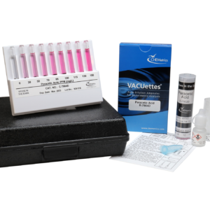 K-7904D Peracetic Acid VACUettes® Visual Test Kit Contents and Packaging