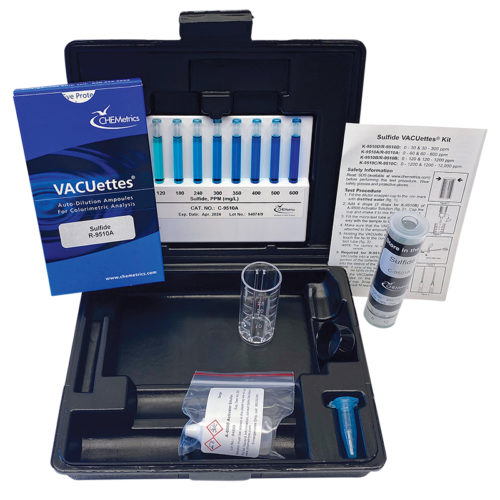 CHEMetrics K-9510A Sulfide Visual VACUetts Test Kit Packaging and Contents