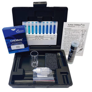 CHEMetrics K-9510 Sulfide Visual CHEMets Test Kit Packaging and Contents